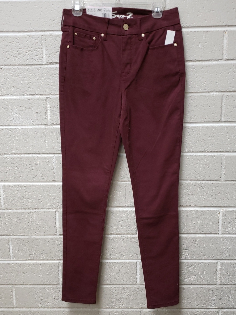 Women’s Burgundy Slim Stretch Jeans